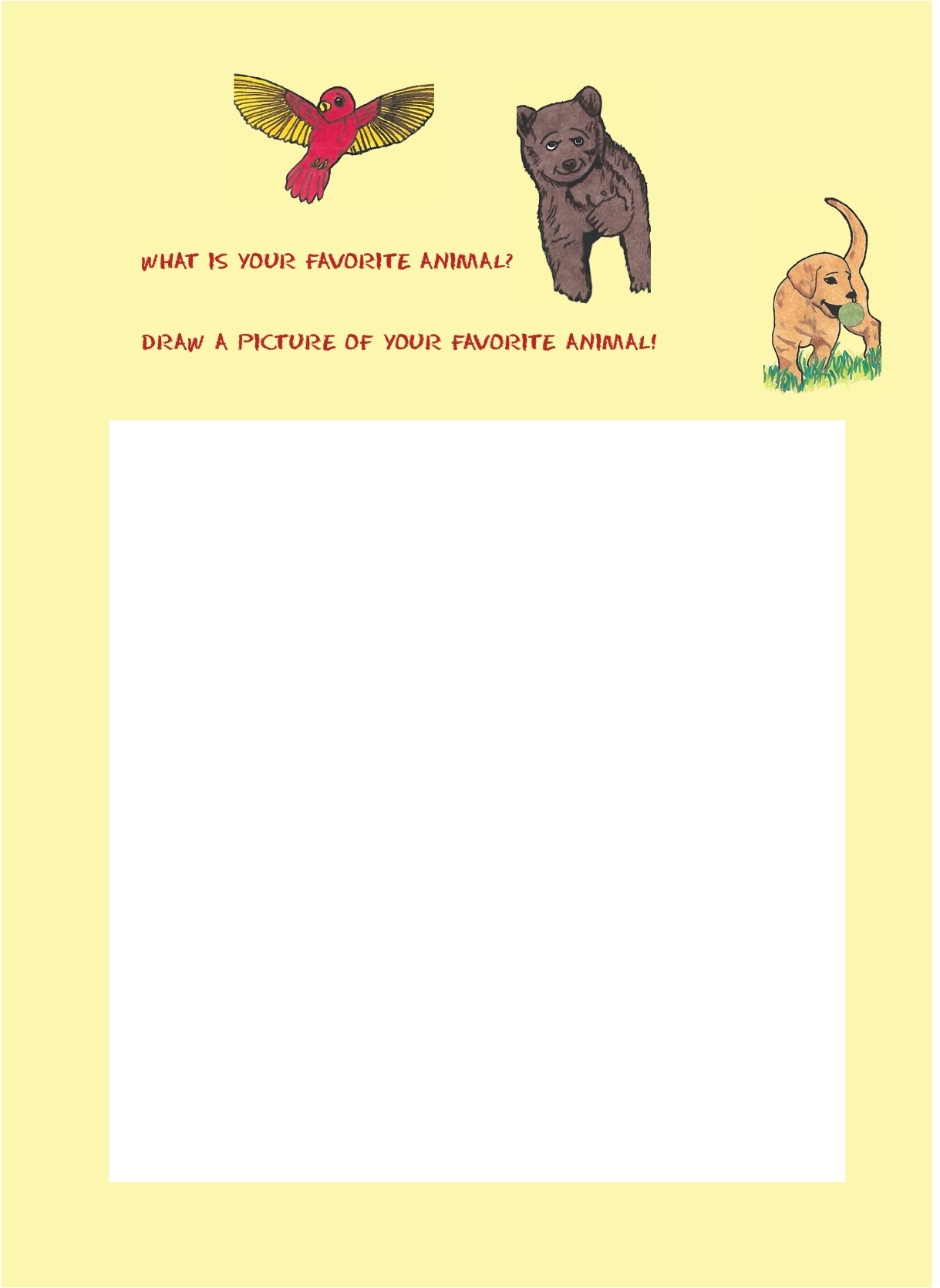 Fav animal activities page Fav animal activities page